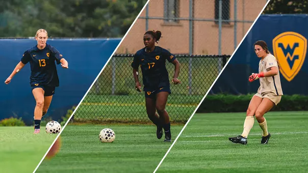 Bailey Herfurth, Anna Hauer and Nyema Ingleton of the West Virginia University women's soccer team were named to the 2026 Preseason Big 12 Team.