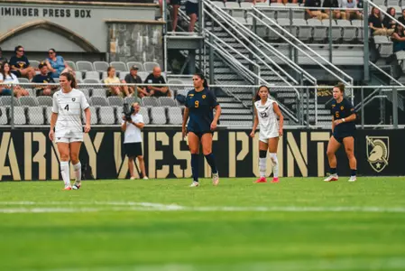 Abbey Olexa stands in the 18-yard box during a match at Army on Aug. 30.