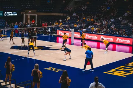 Full court view of the match between WVU and UMBC
