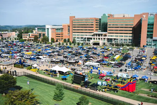 The Blue Lot prior to West Virginia's game against UT Martin at Milan Puskar Stadium in Morgantown, W.Va., on Sept. 12, 2026.