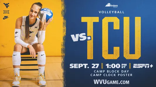 WVU plays against TCU on Sept. 27 at 1 p.m. ET inside Hope Coliseum