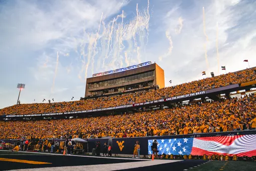 West Virginia faces Oklahoma State at Milan Puskar Stadium in Morgantown, W.Va., on Sept. 26, 2026.