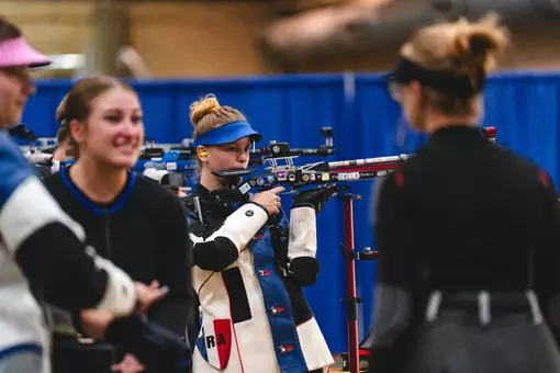 Oceanne Muller aims down range during a competition