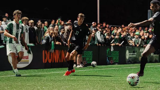 Jacob Redenfors in action for WVU men's soccer against Marshall