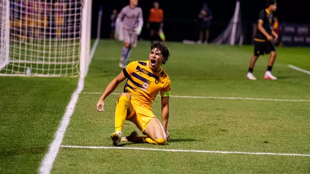 Pablo Pozos celebrates after scoring a goal