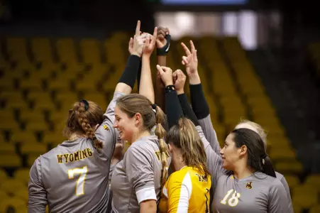 The Wyoming Cowgirl Volleyball team defeated the North Florida Ospreys 3-0 at the Arena-Auditorium on Aug. 24, 2018.