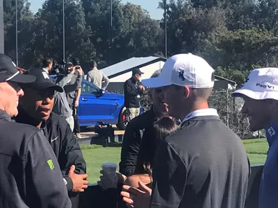 Murdock, John with Tiger Woods at Genesis Collegiate Showcase