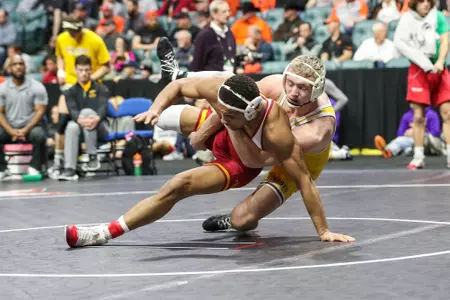 Iowa State's Marcus Coleman and Wyoming's Hayden Hastings. Saturday, March 09, 2019