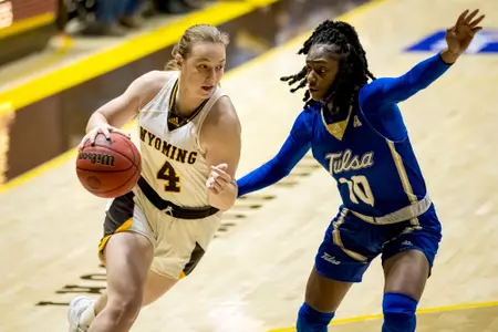 University of Wyoming Womenâ??s Basketball squad defeated Tulsa in a thrilling triple overtime finish to move past the second round of the Women's NIT. The Cowgirls defeated the Golden Hurricane 97-90 on March 20, 2022 at the Arena-Auditorium in Laramie.