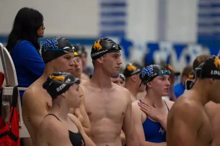 Luke O'Connor looking at the pool