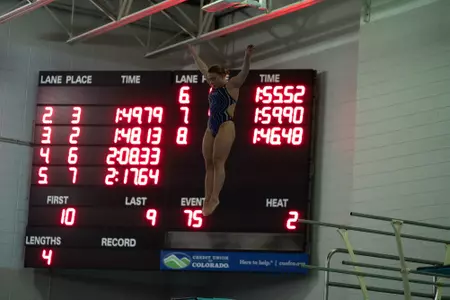 Alicia Gonzalez on the 3-m diving board