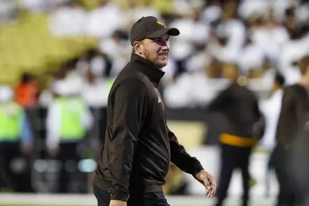 Wyoming defensive coordinator Aaron Bohl