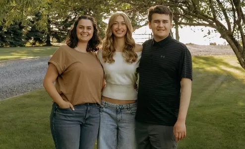 Addy Thorington with her sister Hartley and brother Wyatt