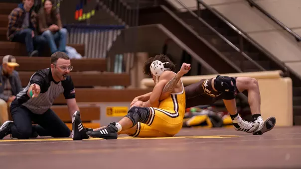 Isaiah Harrison looks for bonus points during the Brown and Gold Intrasquad