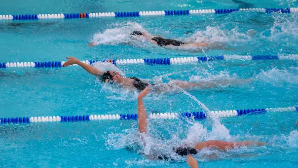 Greta Marcott competed closely with swimmers in the backstroke