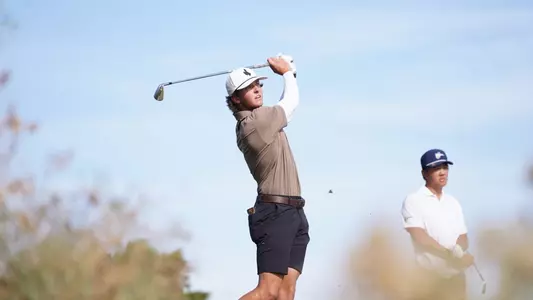 Panke tees off during the 2026 Wyoming Desert Intercollegiate