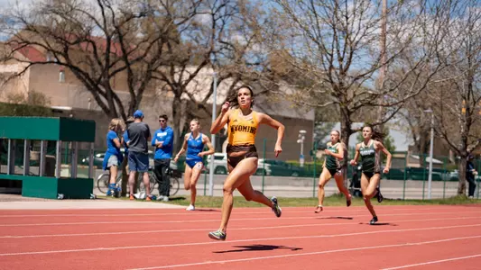 Eva Dellorco running at the Jack Christiansen Invite