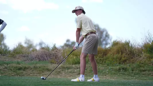 Kellen Ball tees off during Round 3 of the Cowboy Classic in Maricopa, Arizona