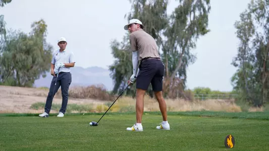 Kristof Panke sets up his tee shot during Round 3 of the Cowboy Classic in Maricopa, Arizona