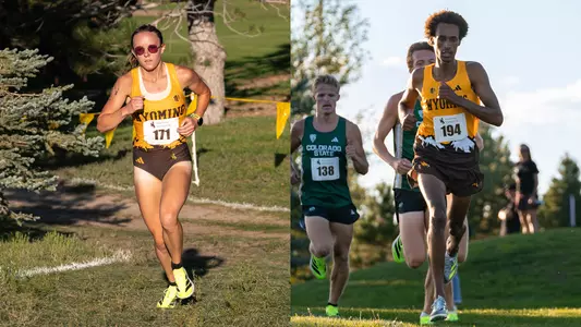 Eowyn Dalbec and Habi Wetzel running at Wyoming Invite