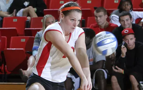 Brianna Kern passes a volleyball