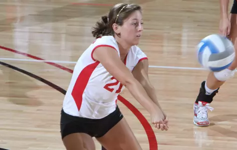 Brittany McNeal passes a volleyball