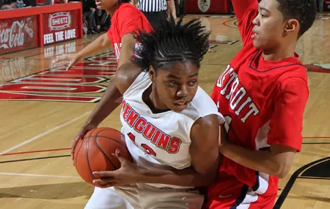 Brandi Brown drives to the basket