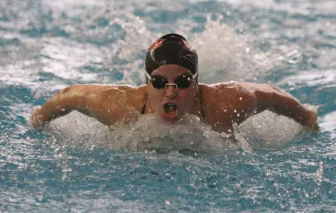 YSU swimmer in the butterfly