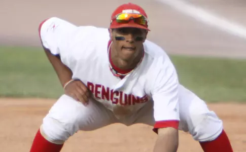 Jeremy Banks in the fielding position at first base
