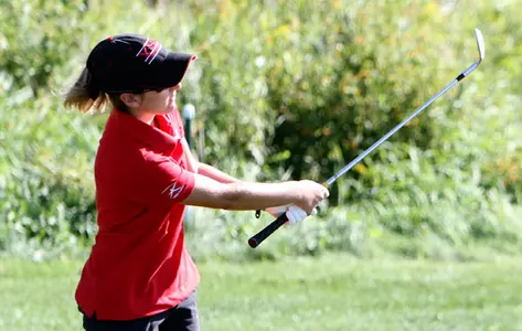 Samantha Formeck follows through on her golf swing