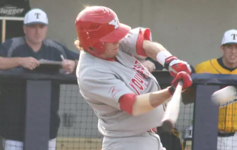 Neil Schroth hits a baseball
