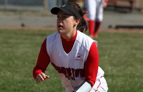 Kristina Rendle plays defense for the YSU softball team