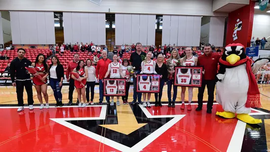 YSU celebrated its senior cheerleaders and women's basketball player on Rosselli Court on Feb. 19, 2023