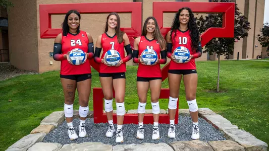 2024 YSU Volleyball Seniors - Kiyah Franklin, Isabel Schaefbauer, Nyia Setla and Dayan Malave