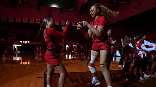 Mady Aulbach and Emily Saunders - YSU Women's Basketball pregame vs. Northern Kentucky on Jan. 24, 2024