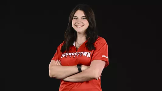 Kara Beissel - 2025-26 Youngstown State bowling photo day in the Stambaugh Stadium Digital Media Studio on Sept. 25, 2025. Photo by Robert Hayes.
