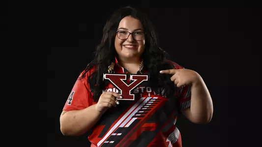 Kaitlyn Greenaway - 2025-26 Youngstown State bowling photo day in the Stambaugh Stadium Digital Media Studio on Sept. 25, 2025. Photo by Robert Hayes.