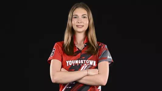 Amber Mason - 2025-26 Youngstown State bowling photo day in the Stambaugh Stadium Digital Media Studio on Sept. 25, 2025. Photo by Robert Hayes.
