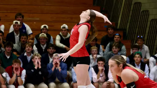 Kameron Blizniak serves at Cleveland State. Photo courtesy of CSU Athletics.