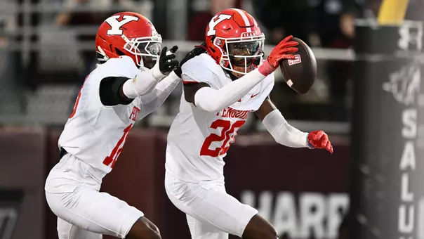 Stanley Clyne celebrates a fourth-quarter interception vs. SIU