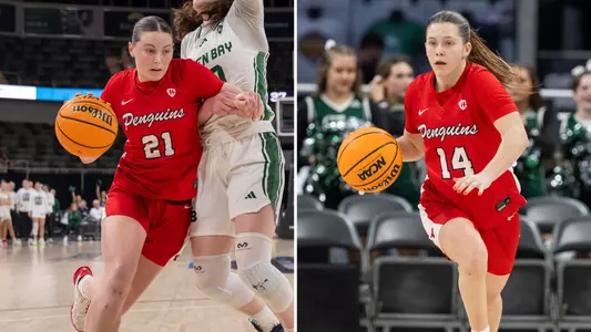 Combined action photos of Sophia Gregory and Casey Santoro against Green Bay