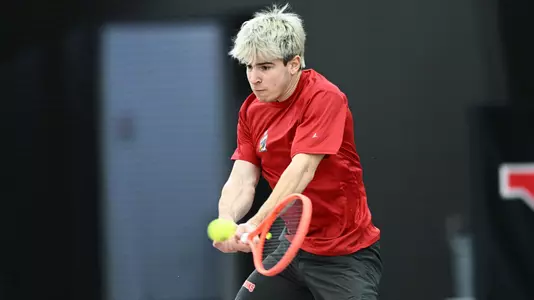 Matteo Ceradelli returns a forehand