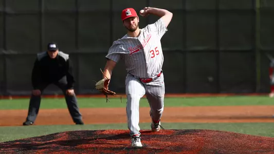 Braden Gebhardt delivers a pitch for YSU during a baseball game at Northern Kentucky on March 27, 2026 (Photo by Bryson Chavez)