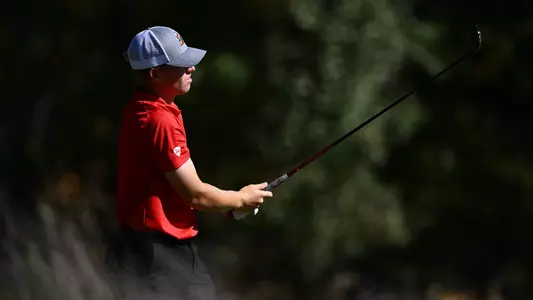 Ryan Sam stars down the fairway following a tee shot earlier this year.