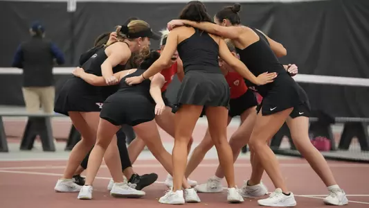 Women's Tennis huddles before a home match vs. NKU earlier this season