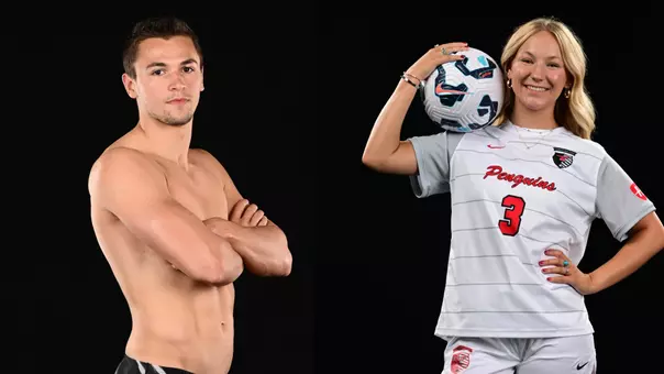 Reid Withey and Rylee Sorrell pose on social media day