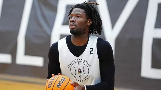 Kelvin Amoako takes a shot at the first official practice of the 2026-27 season
