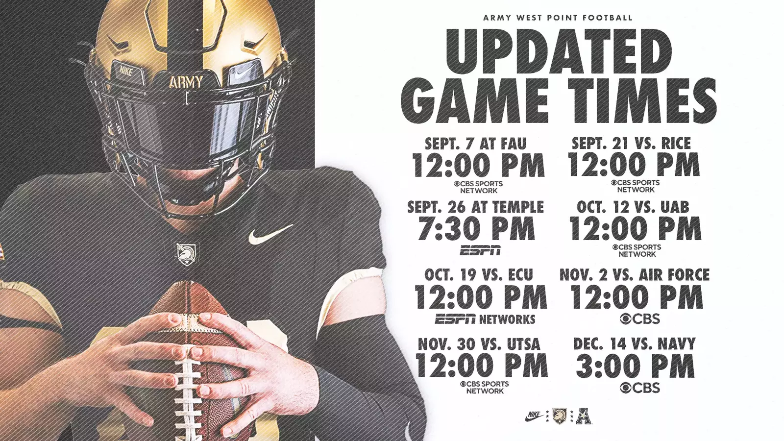 Football Kickoff Times, Television Networks Announced For 10 of 12 