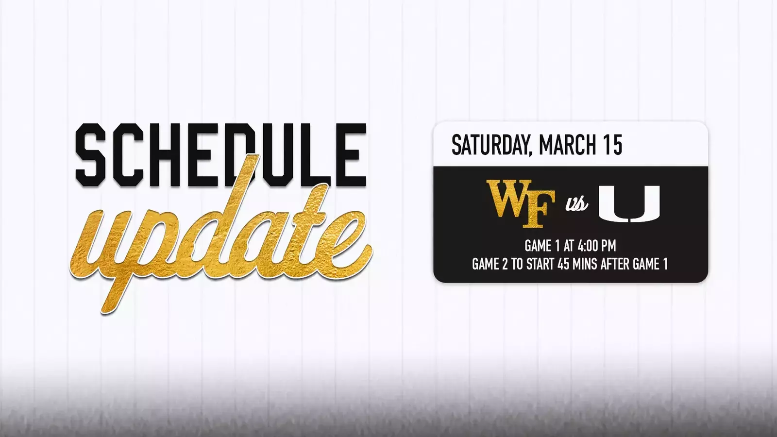 Wake Forest Baseball Schedule Update BVM Sports
