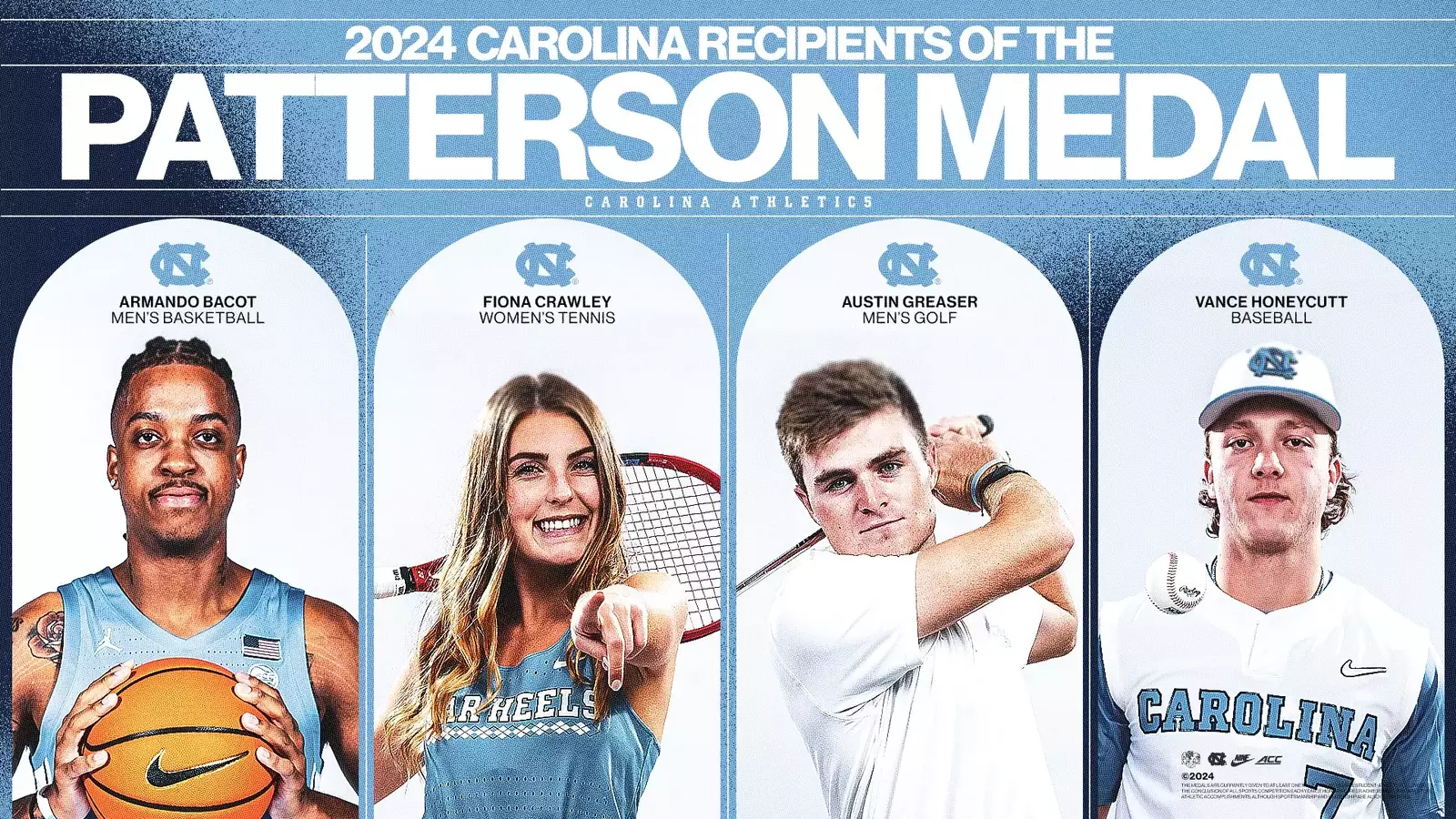 Bacot, Crawley, Greaser, Honeycutt Win 2023-24 UNC Patterson Medals